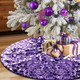 Purple Sequin Tree Skirt, Small Glitter Christmas Tree Skirt 36 Inch, Xmas Sparkly Tree Mats for Christmas Pencil Tree, Purple Halloween Christmas Decorations Ornaments