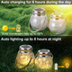 Solar Hanging Lanterns Outdoor Waterproof, Table Lamps Decorative Cracked Glass Jar 30 LED Lights for Garden Tree Court Yard Patio Pathway Christmas Day Holiday Party Decoration (2, Warm Light)