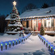 C9 Christmas Pathway String Lights with 20 Christmas Tree Light Bulb Decor- 24.5ft LED Christmas Path Marker Light with 20 Stakes Connectable Outdoor Walkway Lights for Xmas Lawn Yard Garden(20 Light)