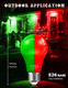 JandCase Halloween Red Green LED Light Bulbs Outdoor, [4 Pack] Red & Green Halloween Light Bulb 9W(60W Equivalent), E26 Base A19 LED Color Light Bulb, Halloween Decoration, Non-Dim