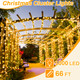 Christmas Lights 1000LED 66FT Waterproof Outdoor Christmas Lights Timer 8 Modes Twinkle Fairy Lights LED String Lights Indoor Christmas Tree Lights for Wedding Party Yard House Decor (Warm White)