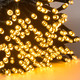 F5 300 LED 100FT Christmas Lights Indoor, Plug in Warm White Christmas String Lights Outdoor,Green Wire Waterproof Christmas Tree Lights for Halloween Wedding Party Home Decos