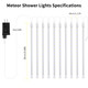 JJGoo Christmas Lights Meteor Shower Rain Lights, 10 Tube 12 inch 240 LEDs Icicle Lights Outdoor Raindrop Lights for Xmas Halloween Wedding Party Tree Holiday Decoration, White