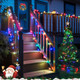 JMEXSUSS Solar Christmas Rope Lights, 2 Pack 100 LED IP 65 Solar Rope Lights Outdoor Waterproof, 33ft 8 Modes PVC Tube Solar Christmas Lights for Christmas Xmas Fence Walkway Path (Multicolor)