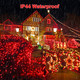 JMEXSUSS 360 LED Red Net Lights Outdoor, Connectable 12ft x 5ft Red Net Lights Plug in with Remote, 8 Modes Waterproof Red Christmas Lights for Bushes Christmas Halloween Decorations