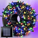 JMEXSUSS 600 LED Solar Christmas Lights Outdoor Waterproof, 206.7 ft Multi Colored Christmas Lights, 8 Modes Solar String Lights for Outside Yard Patio Tree Xmas Christmas Decorations