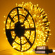 JMEXSUSS 163ft 500 LED Warm White Christmas Lights Outdoor, Plug-in Outdoor String Lights with Remote Control, Clear Wire 8 Modes Christmas Tree Lights for Christmas Bedroom Tree