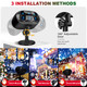 Christmas Snowflake Lights, d Christmas Projector Lights Outdoor, Christmas Yard Decorations Outdoor, Waterproof LED Snowfall Projector Lights for Xmas Holiday Party Wedding Garden Patio