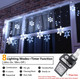 Christmas Snowflake Lights, 10.66ft 168 LED Icicle Lights Outdoor with 14 Drops, 8 Modes Waterproof Connectable Christmas Light for Eaves, Wedding, Garden, Yard, Indoor Outdoor Xmas Decor (White)