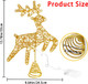 JOICEE Christmas Reindeer Tree Topper,Christmas Gold Hollow Glitter Tree Topper with LED Lights for Christmas Tree Decoration, Big Xmas Tree Top for Year Holiday Decorations.