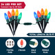 Joiedomi 30.75FT C9 Christmas Pathway Lights, 24 LED Strawberry Stake Lights, Multicolor Outdoor Faceted Walkway Lights with Marker Stakes Connectable for Holiday Christmas Yard Garden Lawn