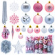 Joiedomi 110 Pcs Christmas Assorted Ornaments with a Star Tree Topper, Shatterproof Christmas Ornaments for Holidays, Party Decoration, Tree Ornaments, and Events (Rosegold,Silver&White) Joiedomi 110 Pcs Christmas Assorted Ornaments with a Star Tree Topper, Shatterproof Christmas Ornaments for Holidays, Party Decoration, Tree Ornaments, and Events (Rosegold,Silver&White)