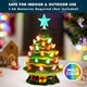 Joiedomi 7" Ceramic Christmas Tree with Box, Mini Prelit Tabletop Christmas Tree with Multicolored Bulbs for Best Desk Decoration