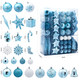 Joiedomi 157 Pcs Christmas Ornaments with a Star Tree Topper, Shatterproof Hanging Christmas Ball Ornaments for Christmas Tree, Party Decoration, Tree Ornaments, Events (Baby Blue & White) Joiedomi 157 Pcs Christmas Ornaments with a Star Tree Topper, Shatterproof Hanging Christmas Ball Ornaments for Christmas Tree, Party Decoration, Tree Ornaments, Events (Baby Blue & White)