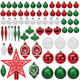 Joiedomi 70Pcs Assorted Christmas Ornaments Set with Ball Ornaments, Star Topper and Heart, Hanging Shatterproof Christmas Ornaments for Holidays and Xmas Tree Ornaments (Red, Green and White) Joiedomi 70Pcs Assorted Christmas Ornaments Set with Ball Ornaments, Star Topper and Heart, Hanging Shatterproof Christmas Ornaments for Holidays and Xmas Tree Ornaments (Red, Green and White)