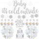 Baby It’s Cold Outside Party Decorations, Banner, Snowflake Balloons, Garland for Winter Wonderland Baby Shower, Christmas, Winter Birthday Party Supplies, Silver (Silver)