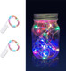 2 Pack Multi Color Led Fairy Lights Battery Operated String Lights Waterproof Silver Wire 7 Feet 20 Led Firefly Starry Moon Lights for DIY Wedding Party Bedroom Patio Christmas