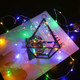 2 Pack Multi Color Led Fairy Lights Battery Operated String Lights Waterproof Silver Wire 7 Feet 20 Led Firefly Starry Moon Lights for DIY Wedding Party Bedroom Patio Christmas
