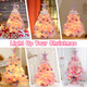 Pink Small Christmas Tree - 2 FT Mini Christmas Tree with LED Lights Tree Topper Pink Small Ornaments - Table Top Little Artificial Christmas Tree 24" Tiny Xmas Tree Christmas Decorations Indoor