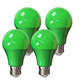LED Green Light Bulb, 100W Equivalent A19 Color Light Bulbs with E26 Medium Base, for Christmas Party, Wedding, Porch, Home Decoration, Bar Mood Decor, Halloween, Not Dimmable, 4 Pack
