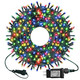 kemooie 300 LED Christmas Lights, 99FT Connective Green Wire Fairy Lights, Plug in 8 Lighting Modes, for Outdoor Christmas Tree Lights Wedding Party Decoration (Multicolor)
