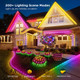 String Lights, 50ft 150 LED Lights Color Changing String Waterproof, 200+ Preset Scene Modes, Smart App & Remote for Indoor Outdoor Christmas Decoration Party Holiday Home Bedroom Patio Decor