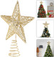 KESYOO Chritmas Glitter Star Tree Topper Exquisite Iron Star Tree Topper Ornament Metal Christmas Tree Decor for Home Bar Xmas Tree Decor(Gold)