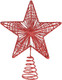 KESYOO Chritmas Glitter Star Tree Topper Exquisite Iron Star Tree Topper Ornament Metal Christmas Tree Decor for Home Bar Xmas Tree Decor(Red)