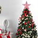 KESYOO Chritmas Glitter Star Tree Topper Exquisite Iron Star Tree Topper Ornament Metal Christmas Tree Decor for Home Bar Xmas Tree Decor(Pink)