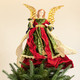 KI Store Angel Christmas Tree Topper 18-Inch Red Gold Green Angel Figurines Treetop Unlit for Christmas Decoration KI Store Angel Christmas Tree Topper 18-Inch Red Gold Green Angel Figurines Treetop Unlit for Christmas Decoration