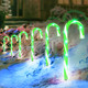 Christmas Candy Cane Lights 6Pcs Christmas Pathway Lights with 36 Count Incandescent Green Lights, Connectable 12 Inch Pathway Makers Lights for Indoor Outdoor Walkway Patio Yard Lawn Decorations