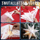 3 Pcs Christmas 20 Inch Paper Star Shaped Lantern Decorative 7 Point White Paper Lanterns with 6 Pcs Lights LED Hanging Hollow out Star Lampshade for Ceiling Indoor Outdoor Window Wedding Decorations