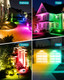 Solar Spot Lights Outdoor Waterproof IP65,[49 LEDs/8 Pack] RGB Christmas 7 Modes Color Changing Solar Spotlights, Adjustable Landscape Flood Powered Lights for Yard Garden Pathway(Multicolor)
