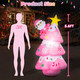 Kitticcino 5.6FT Christmas Tree Inflatable Outdoor Decorations Blow Up Pink Christmas Tree with Santa Star Colorful Candy Built-in LED Lights Xmas Yard Garden Lawn Outdoor Indoor Holiday Party Decor