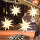 4 Pack Large LED Moravian Star Light Hanging Outdoor Christmas Warm White Porch Pendant Light Holiday Decoration for Christmas Trees Balconies Courtyards Advent Star (15.8''+19.7")