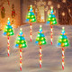 KOOPER 25" Larger Christmas Decorations Outdoor Solar Christmas Tree Candy Cane Stake Lights, 6PCS Solar Christmas Pathway Lights Outdoor With USB, 102 LEDs 10 Modes Outdoor Christmas Decorations Yard
