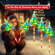 KOOPER 25" Larger Christmas Decorations Outdoor Solar Christmas Tree Candy Cane Stake Lights, 6PCS Solar Christmas Pathway Lights Outdoor With USB, 102 LEDs 10 Modes Outdoor Christmas Decorations Yard
