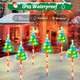 KOOPER 25" Larger Christmas Decorations Outdoor Solar Christmas Tree Candy Cane Stake Lights, 6PCS Solar Christmas Pathway Lights Outdoor With USB, 102 LEDs 10 Modes Outdoor Christmas Decorations Yard