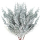 6 Pieces Frosted Artificial Cedar Pine Branches Sprigs 17" Snowy Faux Cedar Twig White Winter Greenery Stems Pine Picks Cedar Spray for Christmas Tree Craft Wreaths Garlands Holiday Season Decor (6)