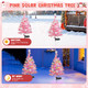 2 Set Pink Solar Christmas Tree Lights, Waterproof Solar Christmas Decorations Outdoor, Xmas Solar Stake Lights with 40 LEDs Cemetery Christmas Tree for Grave Outside Garden Yard Lawn