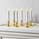 LampLust Christmas Window Candles Battery Operated with Timer, 6 Pack Christmas Candles, Gold Holders, Remote, Warm White Light, Electric Welcome Candle Holiday Window Sill Decorations