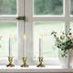 LampLust Christmas Window Candles Battery Operated with Timer, 6 Pack Christmas Candles, Gold Holders, Remote, Warm White Light, Electric Welcome Candle Holiday Window Sill Decorations