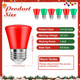 50 Pcs Christmas 2W LED Light Bulbs Replacement Bulbs for Outdoor String Lights E26 Base Plastic Waterproof S14 LED Bulb for Wedding Halloween Patio Party Bar Mood Decor (Red, Green)