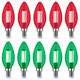 12 Pack Filament E12 Candelabra LED Christmas Light Bulbs 4W 40 Watt Equivalent E12 Candelabra Base Chandelier Bulbs Vintage Halloween Light Bulbs for Party Decoration, Porch, Christmas (Red, Green)