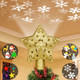 Christmas Tree Topper Lighted with 4 Projected Patterns, Christmas Tree Topper Star Projector Build-in LED Rotating Lights, 3D Glitter Gold Star for Xmas Party Holiday Decoration (Star) Christmas Tree Topper Lighted with 4 Projected Patterns, Christmas Tree Topper Star Projector Build-in LED Rotating Lights, 3D Glitter Gold Star for Xmas Party Holiday Decoration (Star)