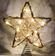 Christmas Tree Topper Farmhouse Christmas Decor Christmas Tree Decorations Rattan Natural Christmas Tree Star with 10 Warm LED Lights for Rustic Christmas Ornaments Holiday Seasonal Decoration 10 Inch