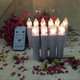 Flameless Taper Candles with Remote Control Set of 10 Led Electric Battery Powered Warm White Flicker Lights Realistic Christmas Candles with Detachable Clips Birthday Led Lighting