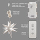 Leejec 9.4" Moravian Star Outdoor Light with Remote Control, Christmas Decorations, Indoor Hanging, Warm White LED Light, Battery Operated with Timer Function, 4-Pack, Tree, Ceiling, Balcony Décor
