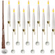 Leejec 10 Pcs Christmas Tree Candles with Crystal Drops, Wand Remote Window Candle with Timer, Battery Operated Flameless Taper Candles, Flickering Warm Light, Xmas Home Ornaments, Wedding Party Décor