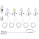 Christmas Accessory Cord with 5 LED Light Bulbs, 11.5 Feet White C7 Lamp, On/Off Switch Plug, Spare Fuses, Female/Male Plugs, Blow Mold Light for Village House Craft Decorations(1 Pack)